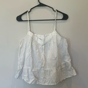 GAP cream and light blue striped flowy tank top